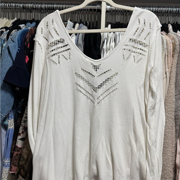 We The Free White Long Sleeve Knit Top - Picture 4 of 4